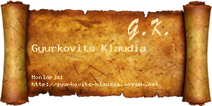 Gyurkovits Klaudia névjegykártya